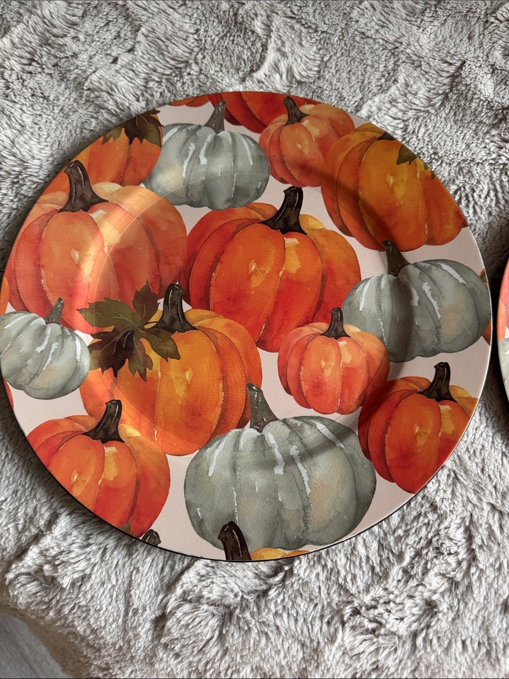 Set of 2 Autumn ๐ Pumpkin Decorative Charger plates - Picture 3 of 3